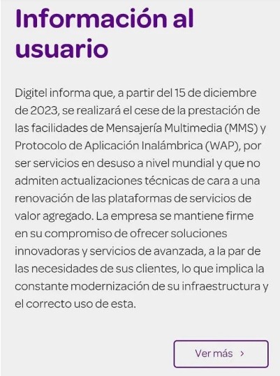 Digitel suspenderá estos servicios el 15 de diciembre