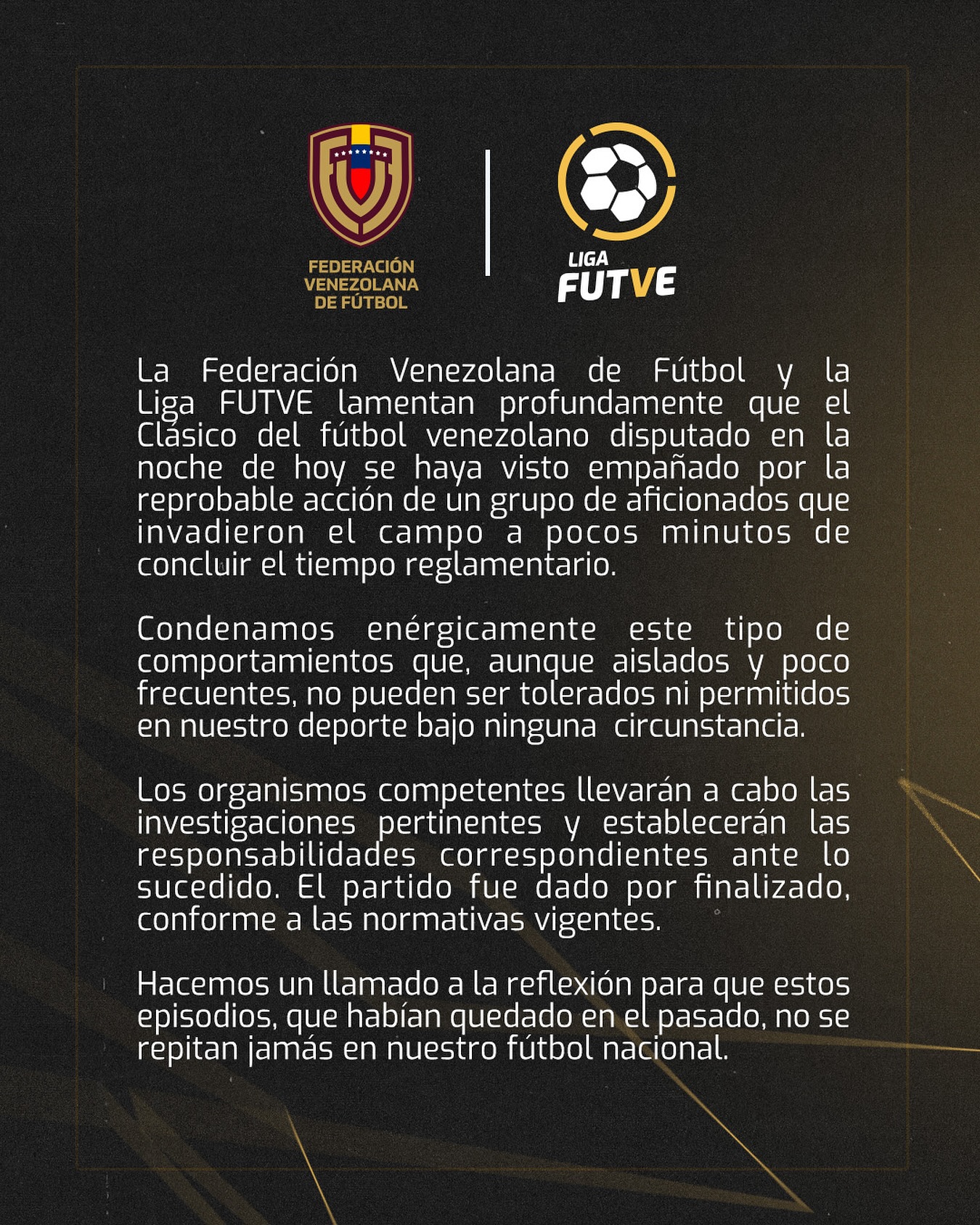 FVF rechazó acciones de aficionados del Caracas FC