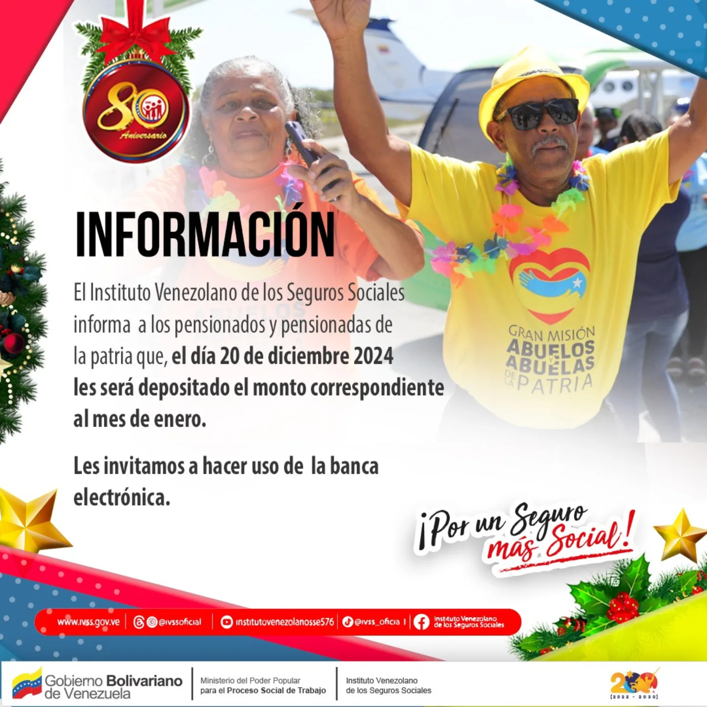 IVSS confirma pago de pensión este #20Dic