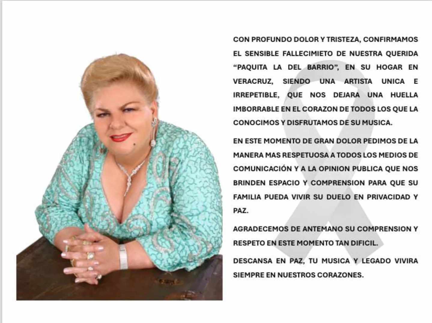 Paquita la del Barrio fallece a los 77 años: Adiós a la leyenda de "Rata de Dos Patas"