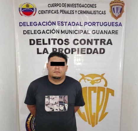 Capturan a delincuente por robos a comercios en Guanare