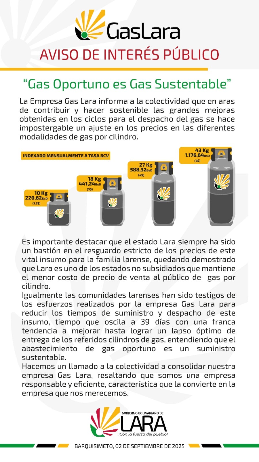 Comunicado de GasLara
